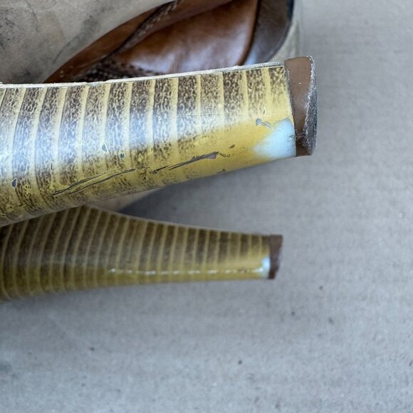 Jessica Simpson Cognac Leather Platform Slouch Boots Size 6.5B AS-IS/REPAIR - Picture 12 of 13